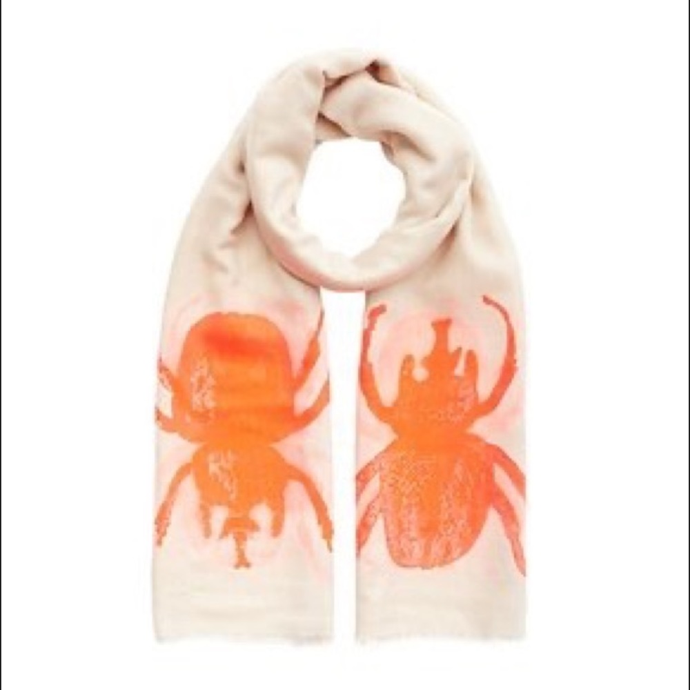 India Hicks Siren Scarf in Stone/Orange Flamingo